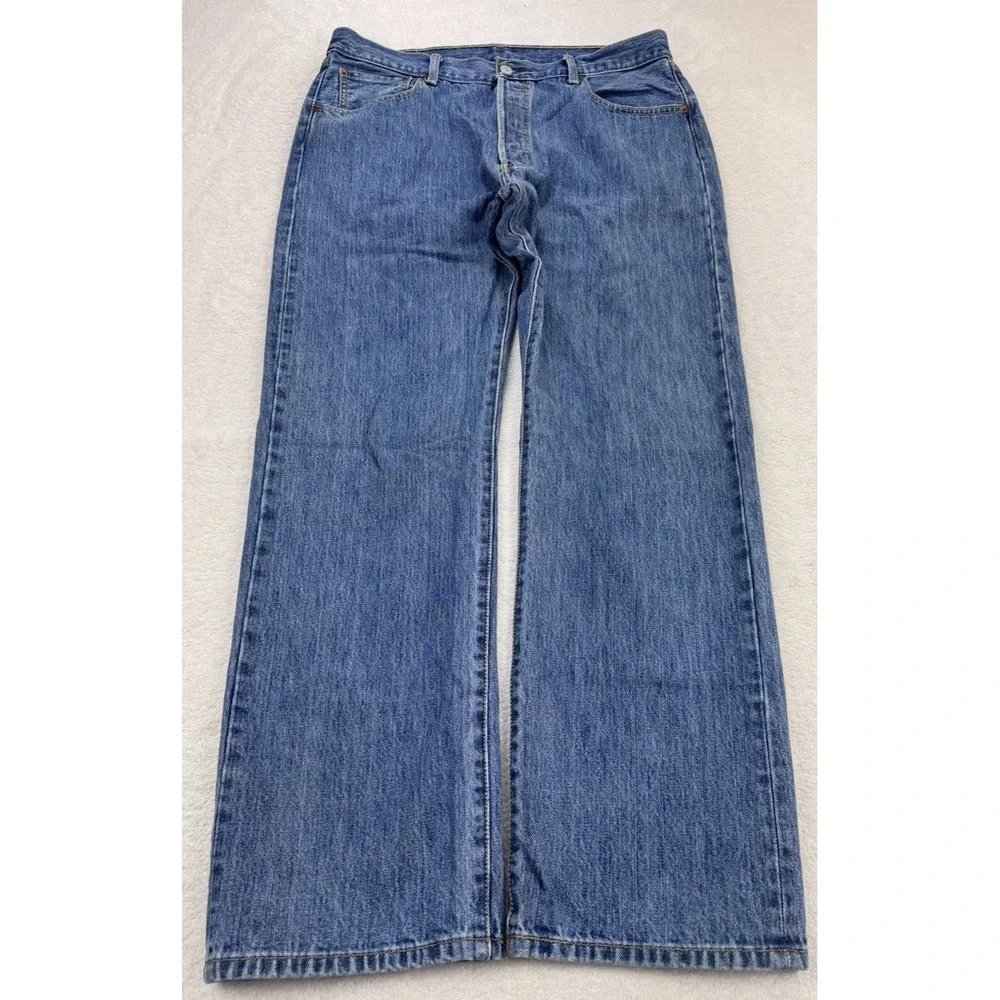 Levis 501 Jeans VTG Men 36x32 Blue Straight Button Fly Denim‎